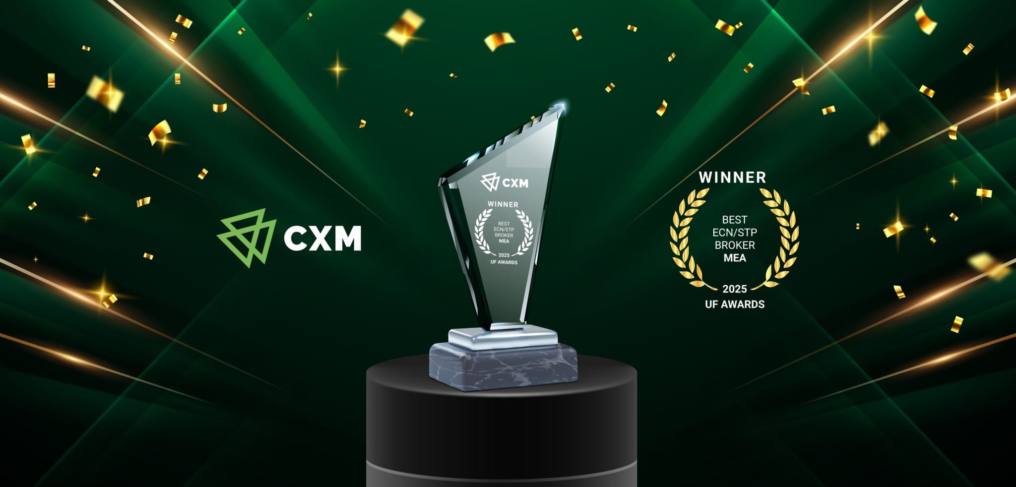 CXM Raih Gelar Broker ECN/STP Terbaik MEA 2025