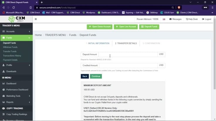 Cara menyetor USDT ERC20