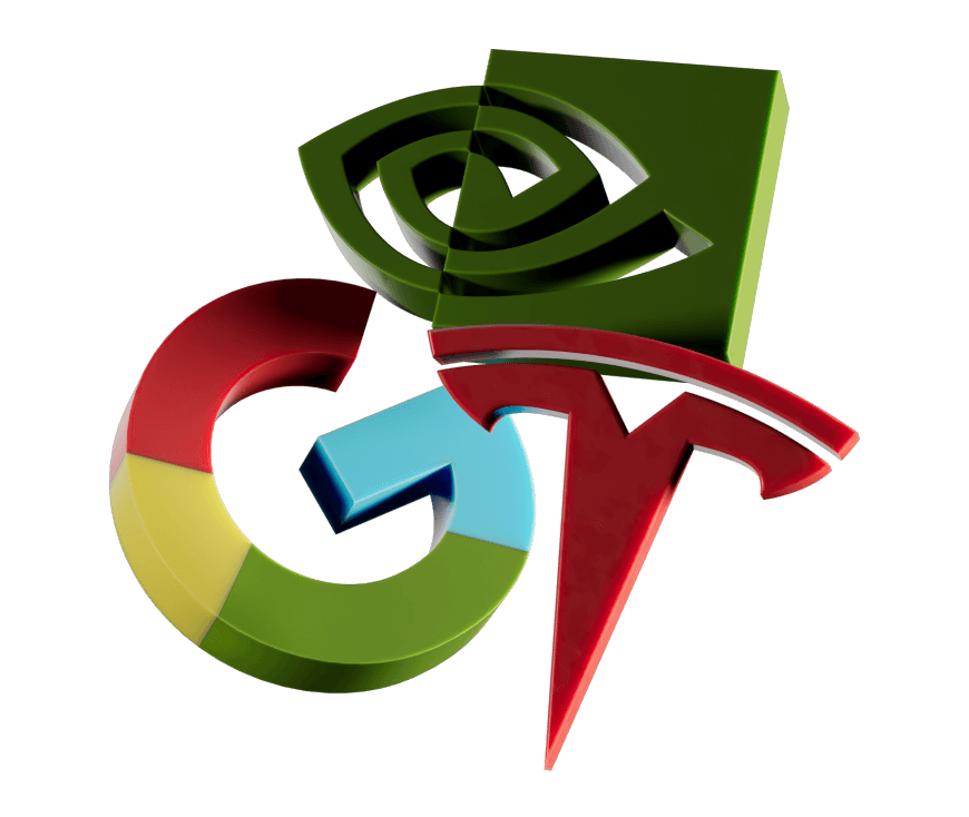 Trading Saham — ilustrasi logo perusahaan 3D
